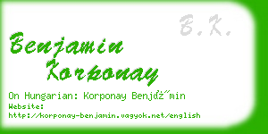 benjamin korponay business card